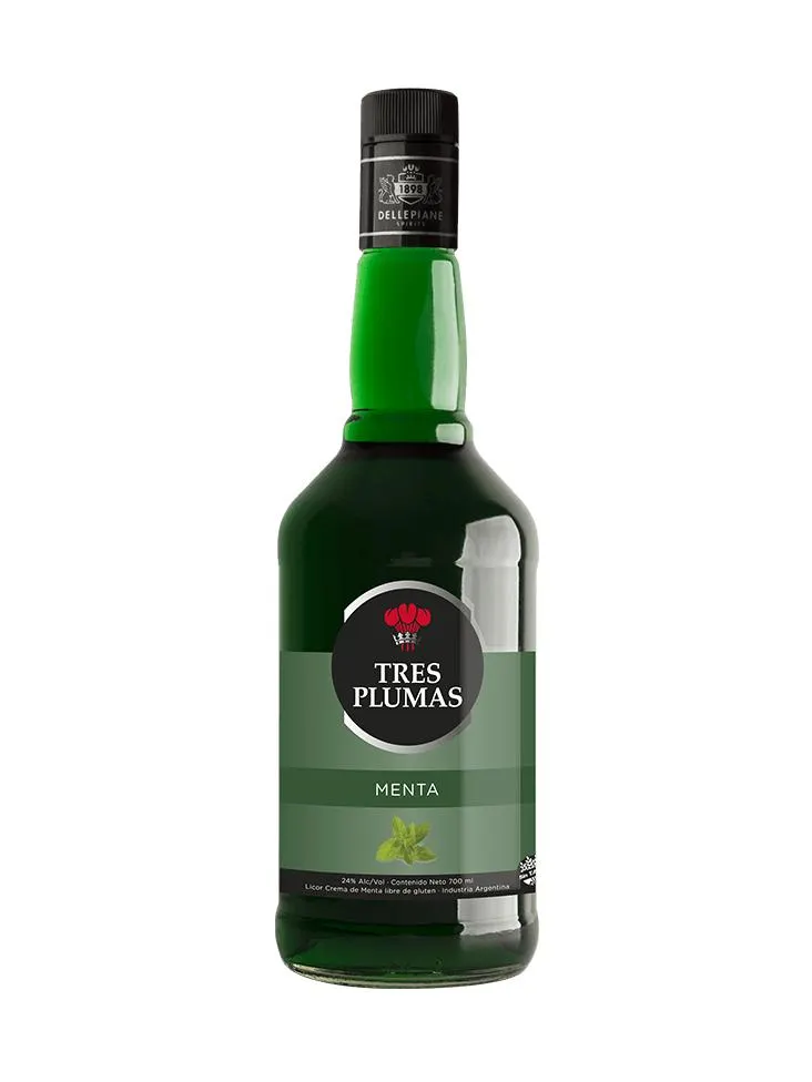 LICOR TRES PLUMAS CREMA DE MENTA700ML