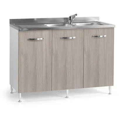 Base cucina sottolavello 120 cm 3 ante olmo