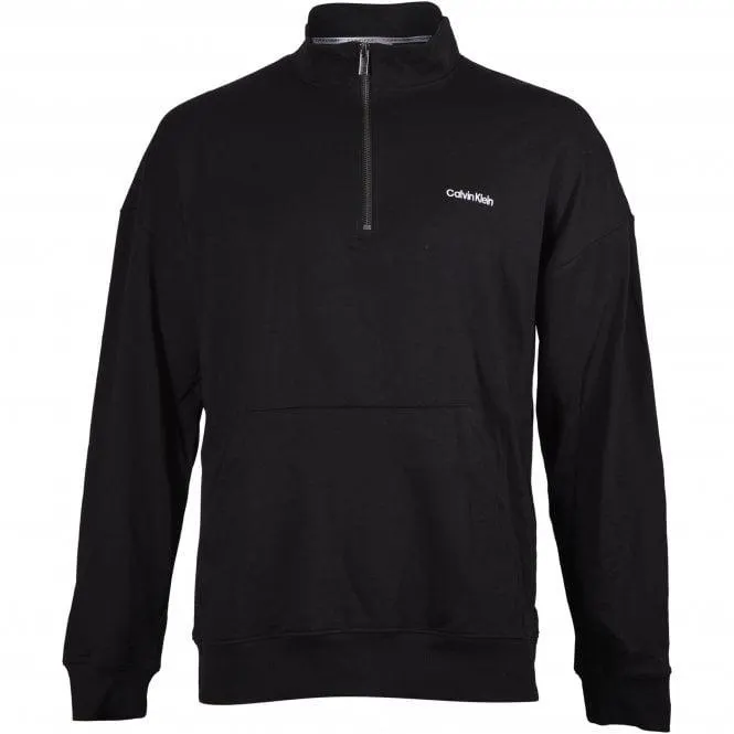 Calvin Klein Embroidered Logo Qtr-Zip Track Jacket, Black