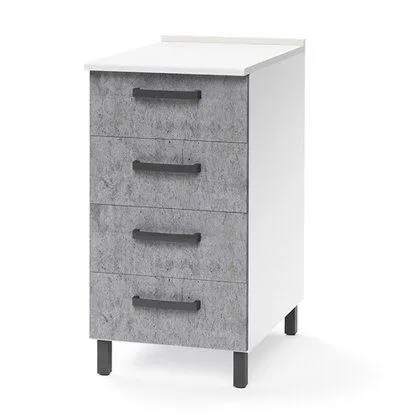 Base cucina 40 cm 4 cassetti cemento