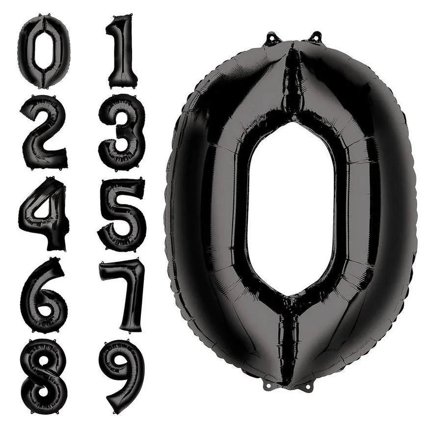 34in Black Number Balloon (0)