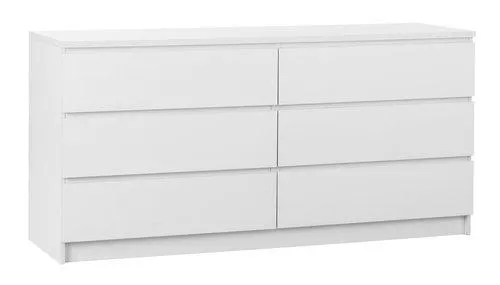 Comodă 3+3 sertare LIMFJORDEN albă