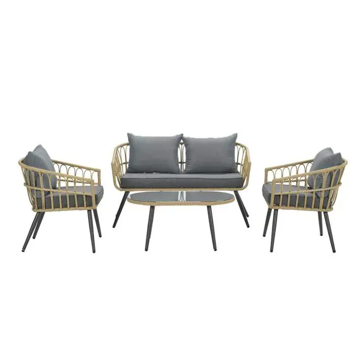 Tarulo loungeset 4-delig - donker grijs