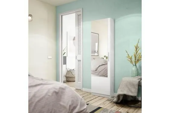 Zapatero KRISTAL Blanco Puerta espejo