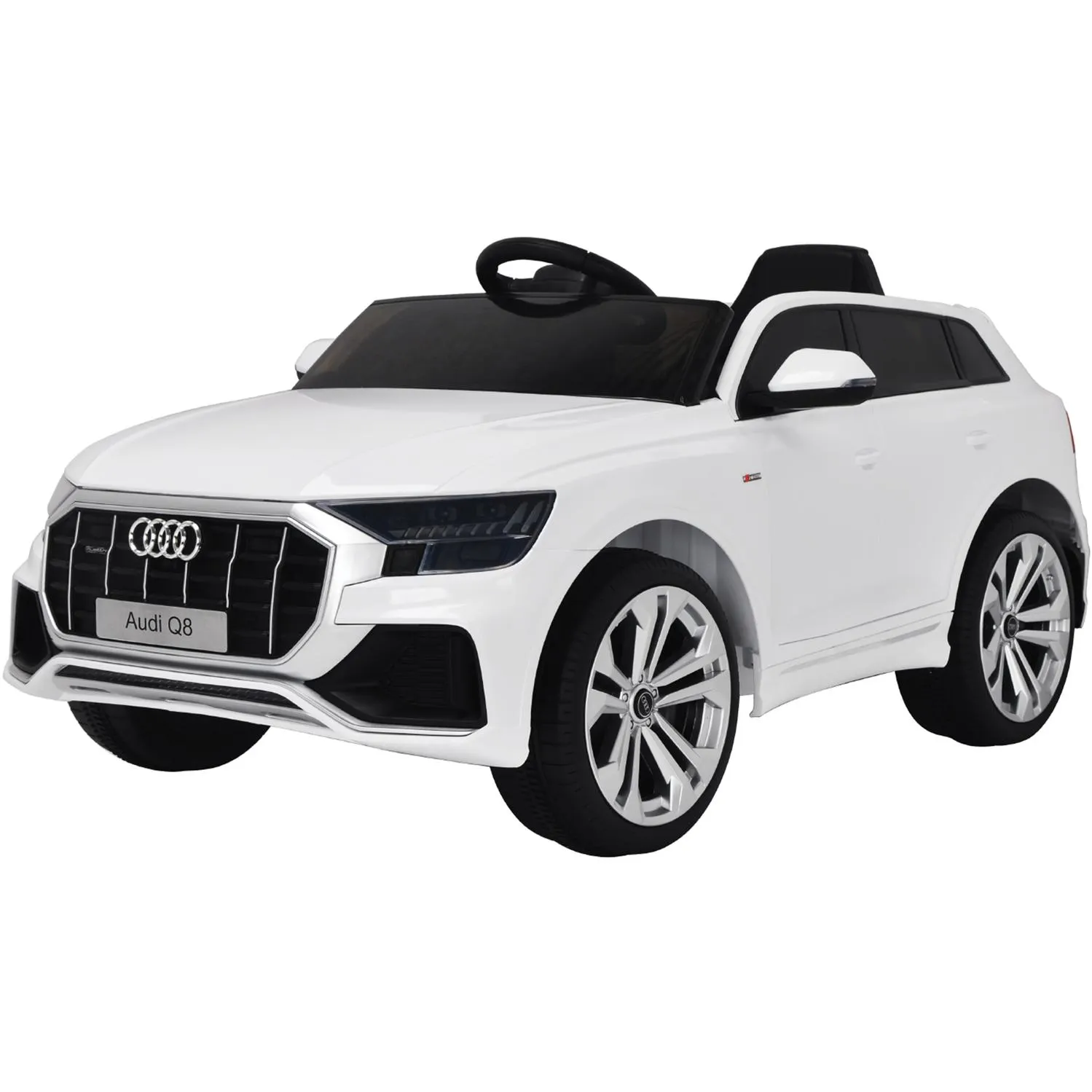Auto elettrica Audi Q8 bianco carrera