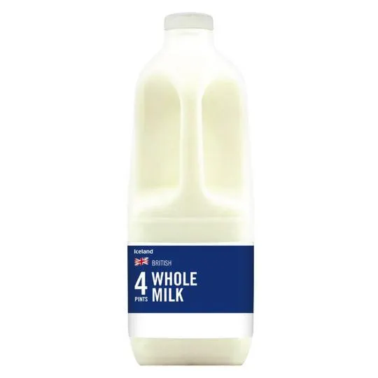 Iceland British Whole Milk 4 Pints 2.272L