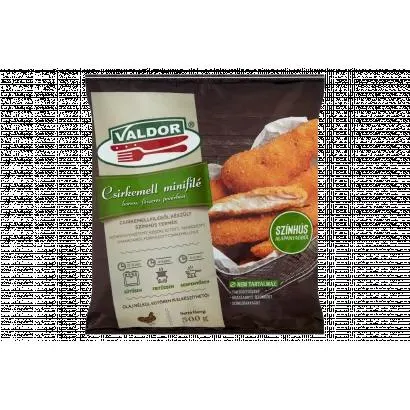 Valdor Quick-Frozen Ready-Fried Chicken Breast Mini Fillets in Pepper-Spice Bread 500 g
