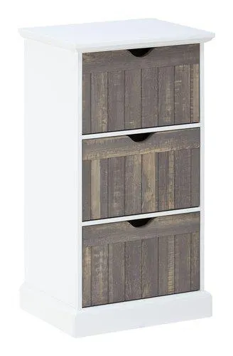 Cómoda OLDEKROG 3 cajones blanco/gris