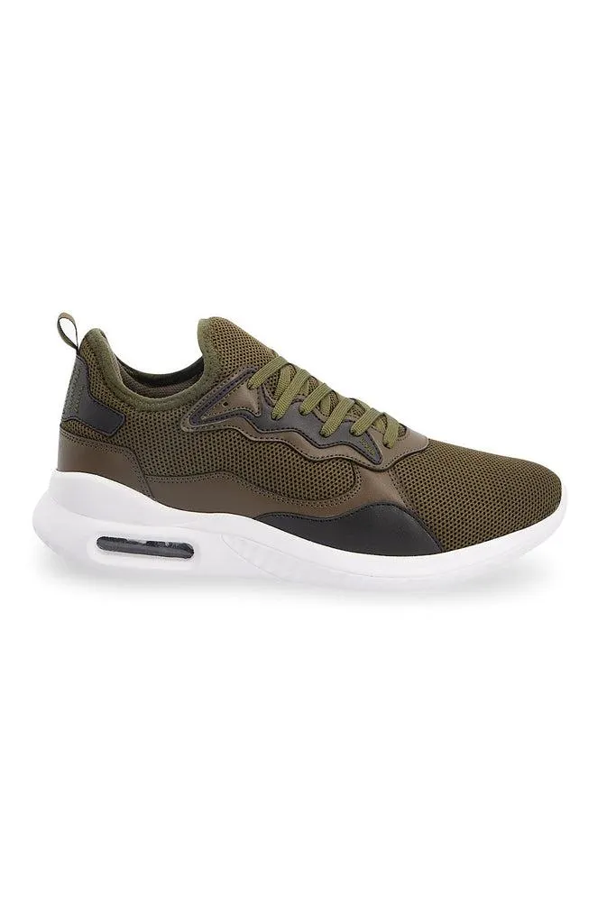 029524 Tenis Causal Caballero Color Olivo Con Vǟ¶­lvula Anti Impacto
