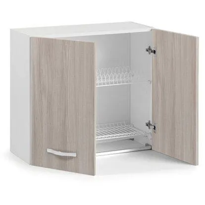 Pensile scolapiatti 80 cm 2 ante olmo