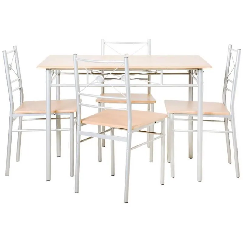 Juego de Comedor Brasilia 4 Sillas Beige