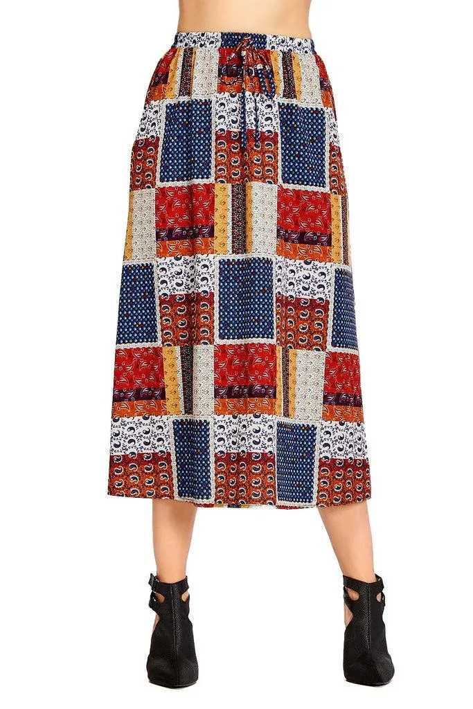 023870 Falda Larga Estampada Multicolor