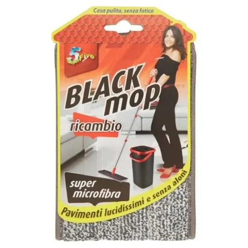 RICAMBIO BLACK MOP SUPERFIVE LAVAPAVIMENTI MICROFIBRA