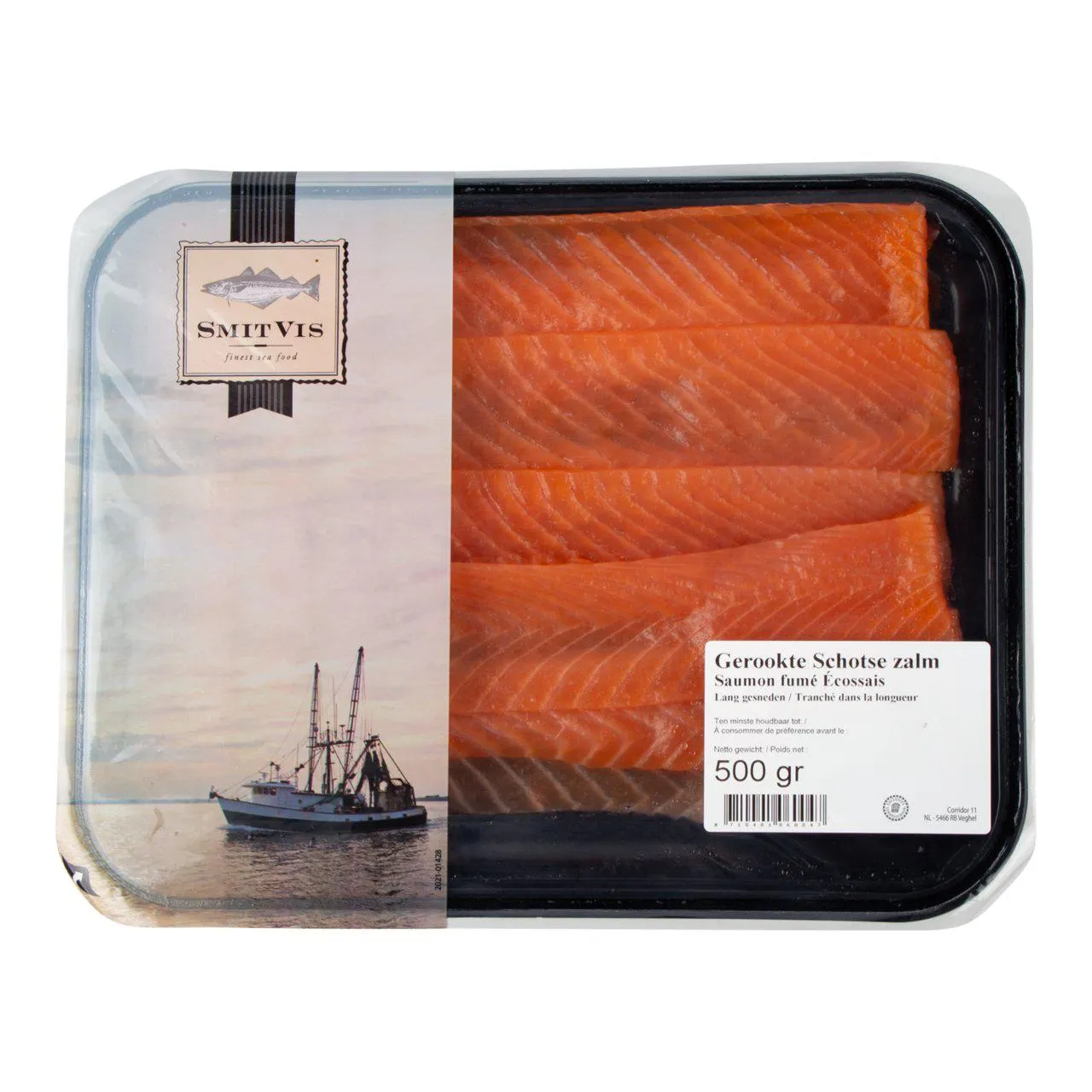 Zalmfilet Schots gerookt, getrancheerd