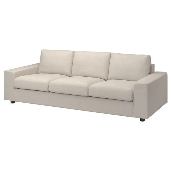 Divano a 3 posti, con braccioli larghi/Gunnared beige