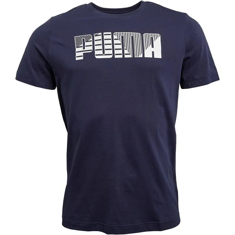 Puma Mens Sportstyle Logo Tee Navy