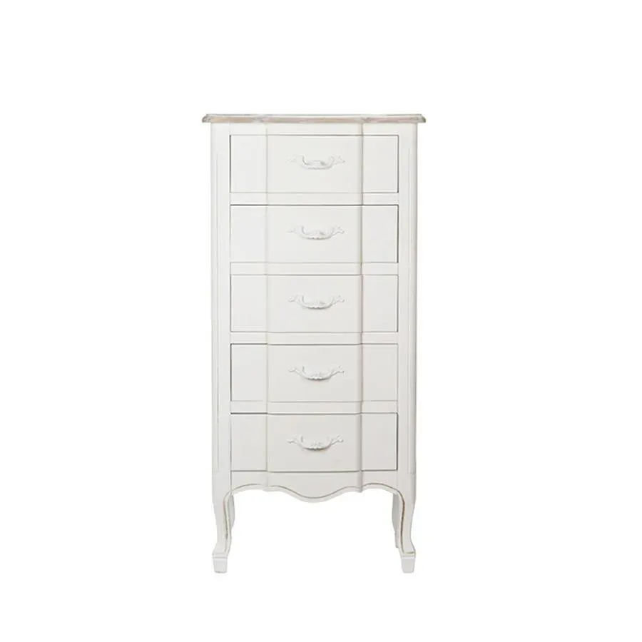 Móvel com 5 gavetas branco 47x34x100 cm VIENA