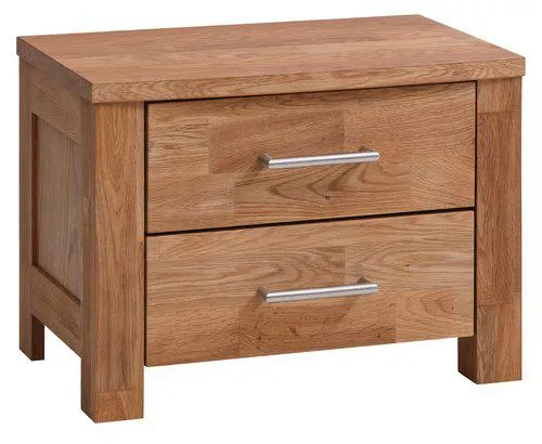 Mesita de noche OLLERUP 2 cajones roble