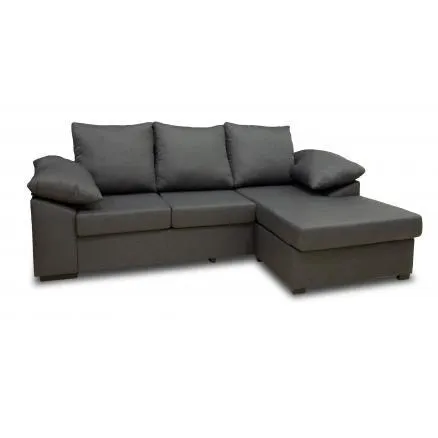 Sofá 3 plazas con chaiselongue reversible en gris