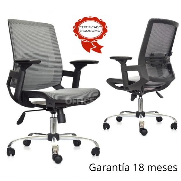 Silla de Oficina Giratoria Gerente Holanda Gris