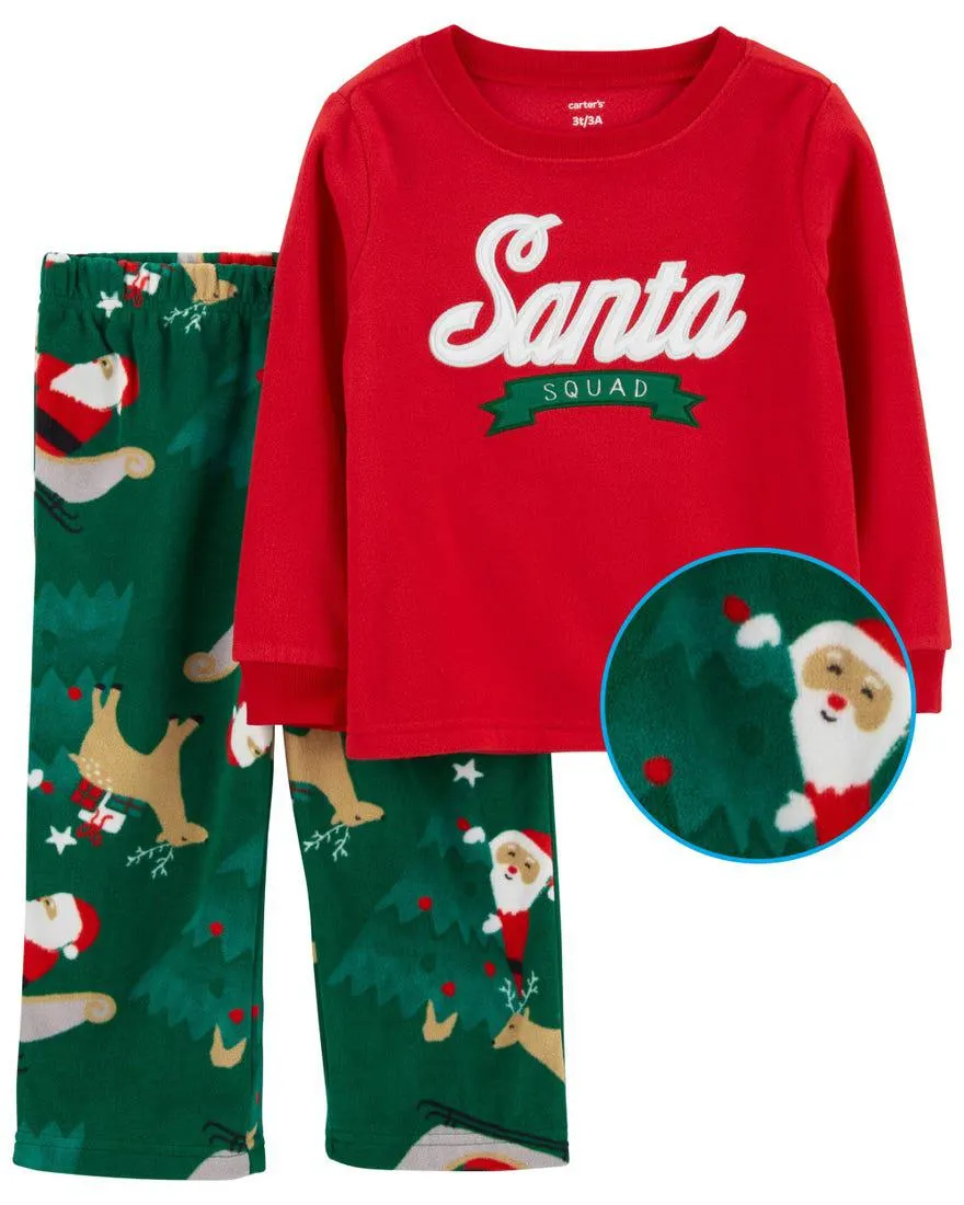 2-Piece Santa Fleece PJs
