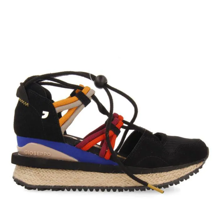 Tulare black espadrille sneakers with wedges