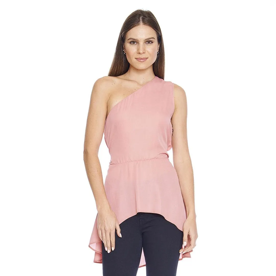 Blusa Para Mujer Asimétrica Larga Con Cinto Casual