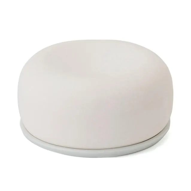 Aroma Stone with Plate, Stone Dia. 6.5 x 3 cm, Tray Dia. 6.3 x 0.5 cm, White