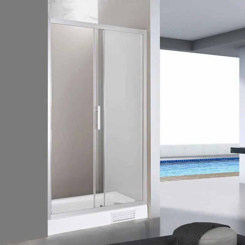 Mampara Ducha Receptáculo Clover 1 Puerta Fija Mate 1400x1980 mm