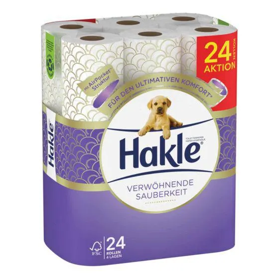 Hakle Toilettenpapier 4-lagig verwöhnende Sauberkeit 24 Rollen
