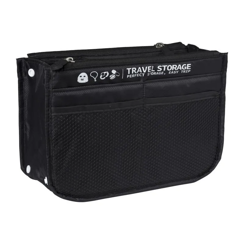 Koffer organizer - zwart - 26x9x17 cm