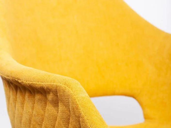 Pack 4 sillas de comedor tapizado mostaza y patas madera