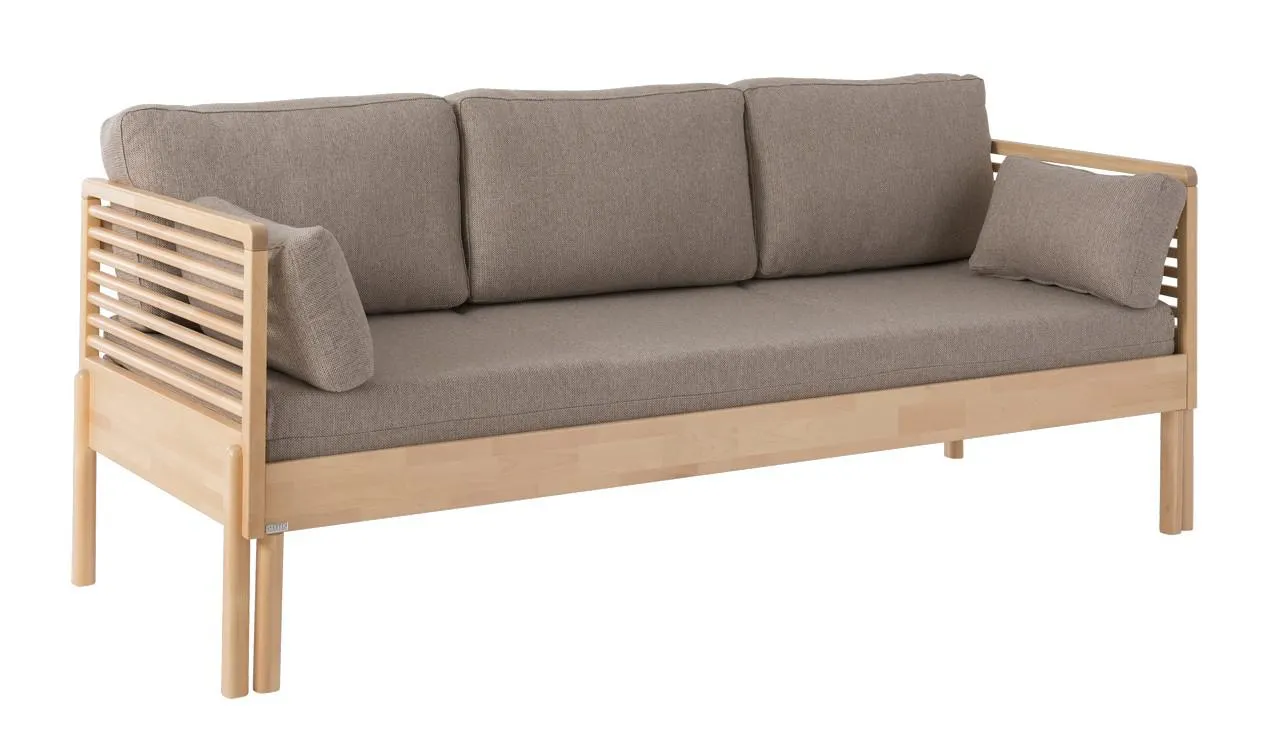 LENNU-sohvasänky 210 cm patjasarjalla Luonnonvärinen/Beige