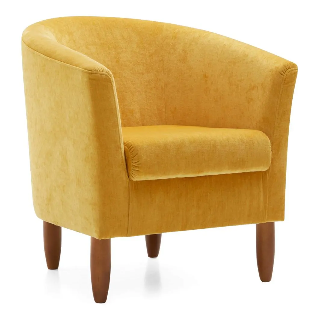 SIRU-nojatuoli (Bolshoi-kangas, väri 45 Pineapple. Jalat pähkinä.)