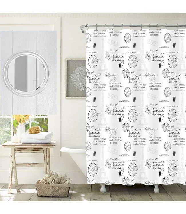 LAUREN TAYLOR PARIS CHIC SHOWER CURTAIN WHITE 70X72" (MP12)