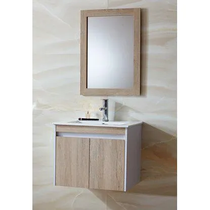 Composizione bagno sospesa Caracas bianco/rovere spazzolato