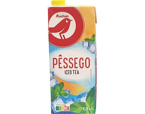 iced tea auchan pêssego brick 1.5l