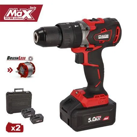 TALADRO 20V SIN CARBONES 2X5AH SERIE MAX AICER