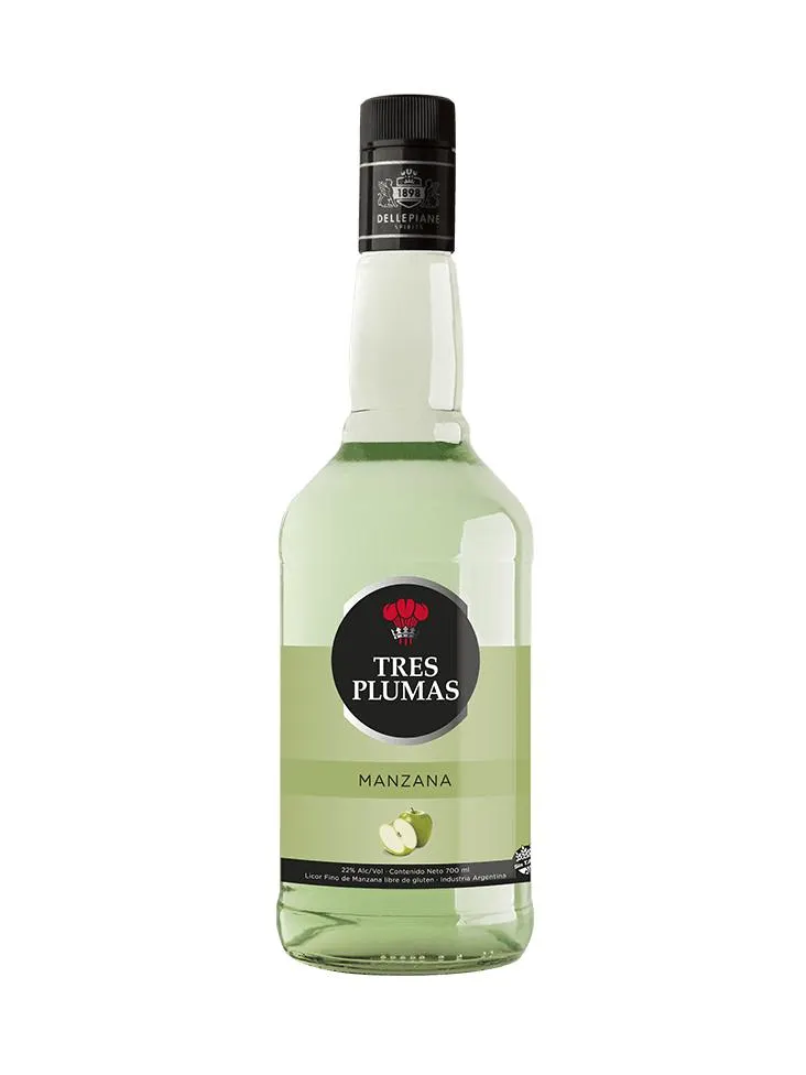 LICOR TRES PLUMAS MANZANA 700ML