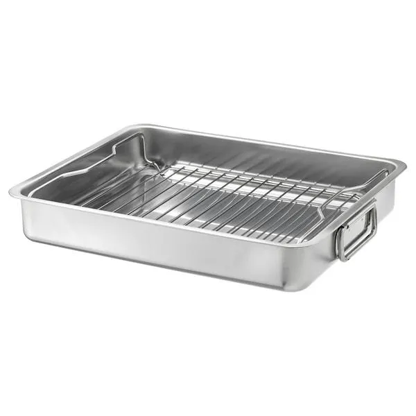 Teglia da forno con griglia, inox,