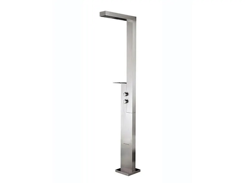 POOL OUTDOOR SHOWER PANEL BRUSHED STAINLESS STEEL 316