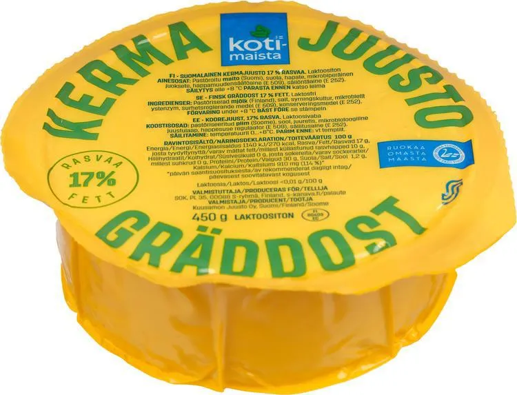 Kotimaista kermajuusto 17 % 450 g