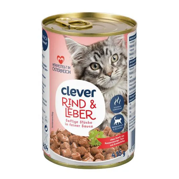 Clever Katze Rind & Leber
