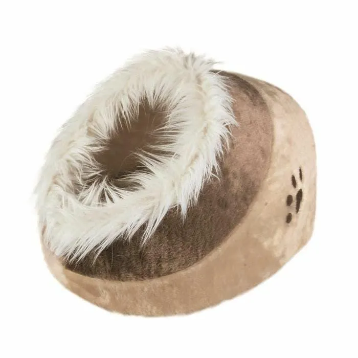 ABRI DOUILLET PELUCHE DOUCE 35X26 CM BEIGE/BRUN