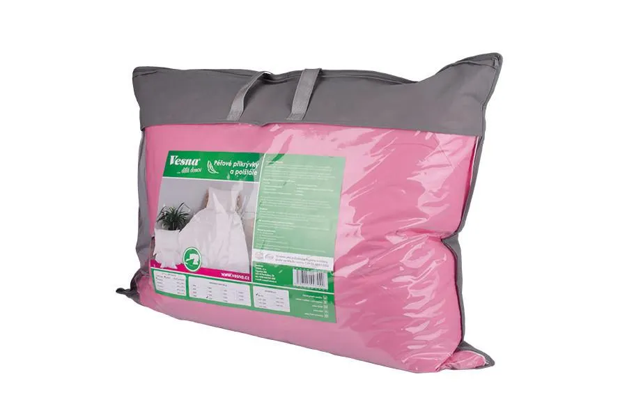 Polštář péřový růžový 70x90 cm