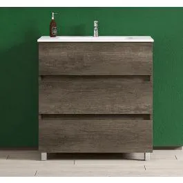 COMP. KORA 80 ROVERE SCURO BASE 3CASS+LAV. CERAM. L81P46,5