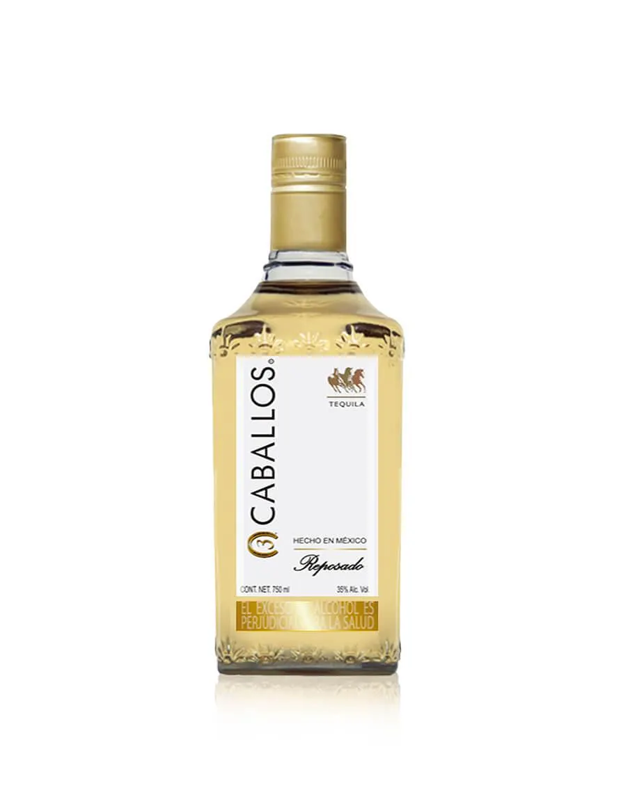 TEQUILA 3 CABALLOS REPOSADO 750ML