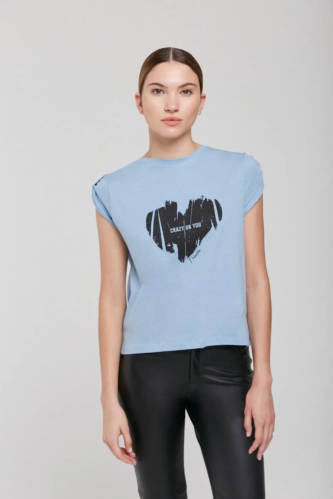 Remera Crazy on You - Celeste