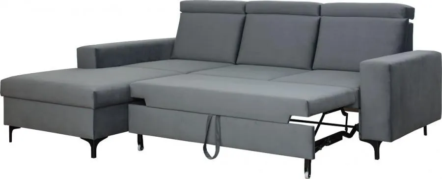 Narożnik Sydney 2 (plusz grafit) lewy