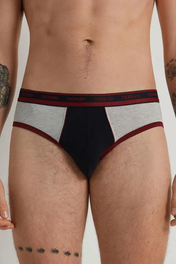 Slip Cotone Bicolore con Elastico Logato